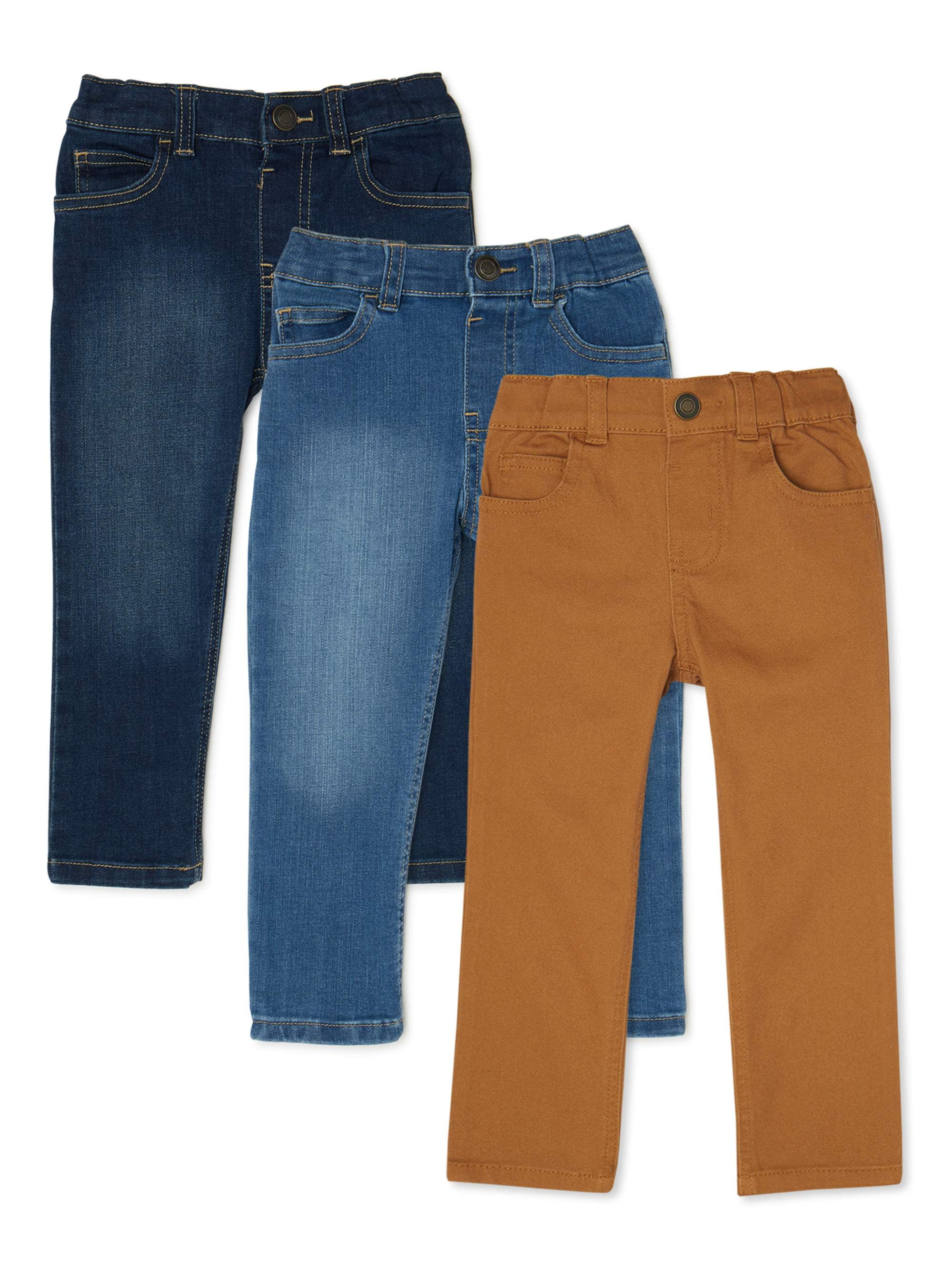 Garanimals Baby and Toddler Boy Slim Fit Denim Jeans and Twill Pants Multipack 3 Pack Sizes 12M 5T Walmart
