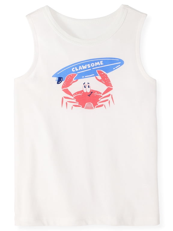 Newborn, Baby & Toddler Boy Cotton Graphic Tank Top, Sizes 0-6T