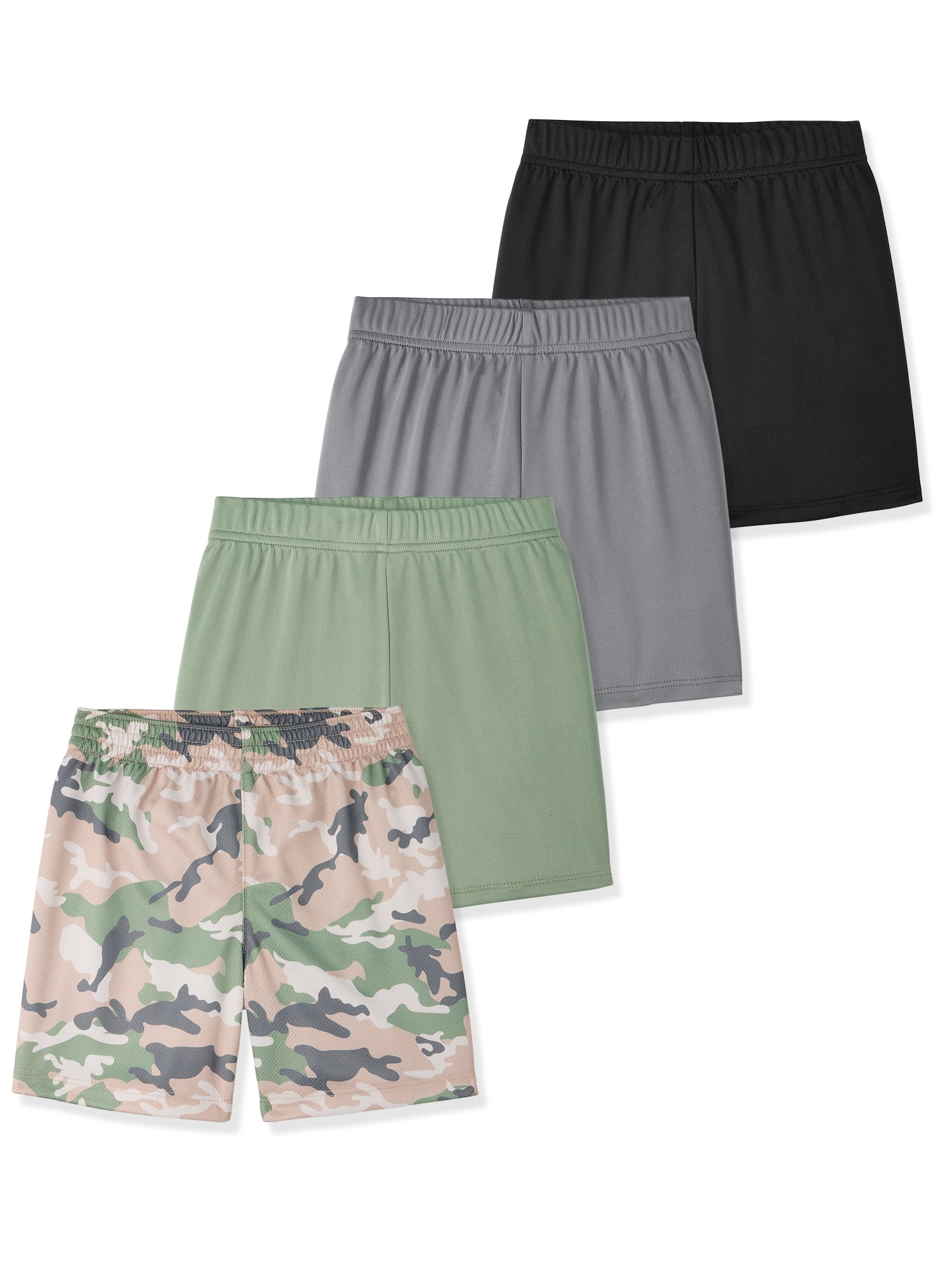 Garanimals Newborn, Baby & Toddler Boy Lightweight Active Shorts, Mesh & Solid, 4-Pack, Sizes 0-6T
