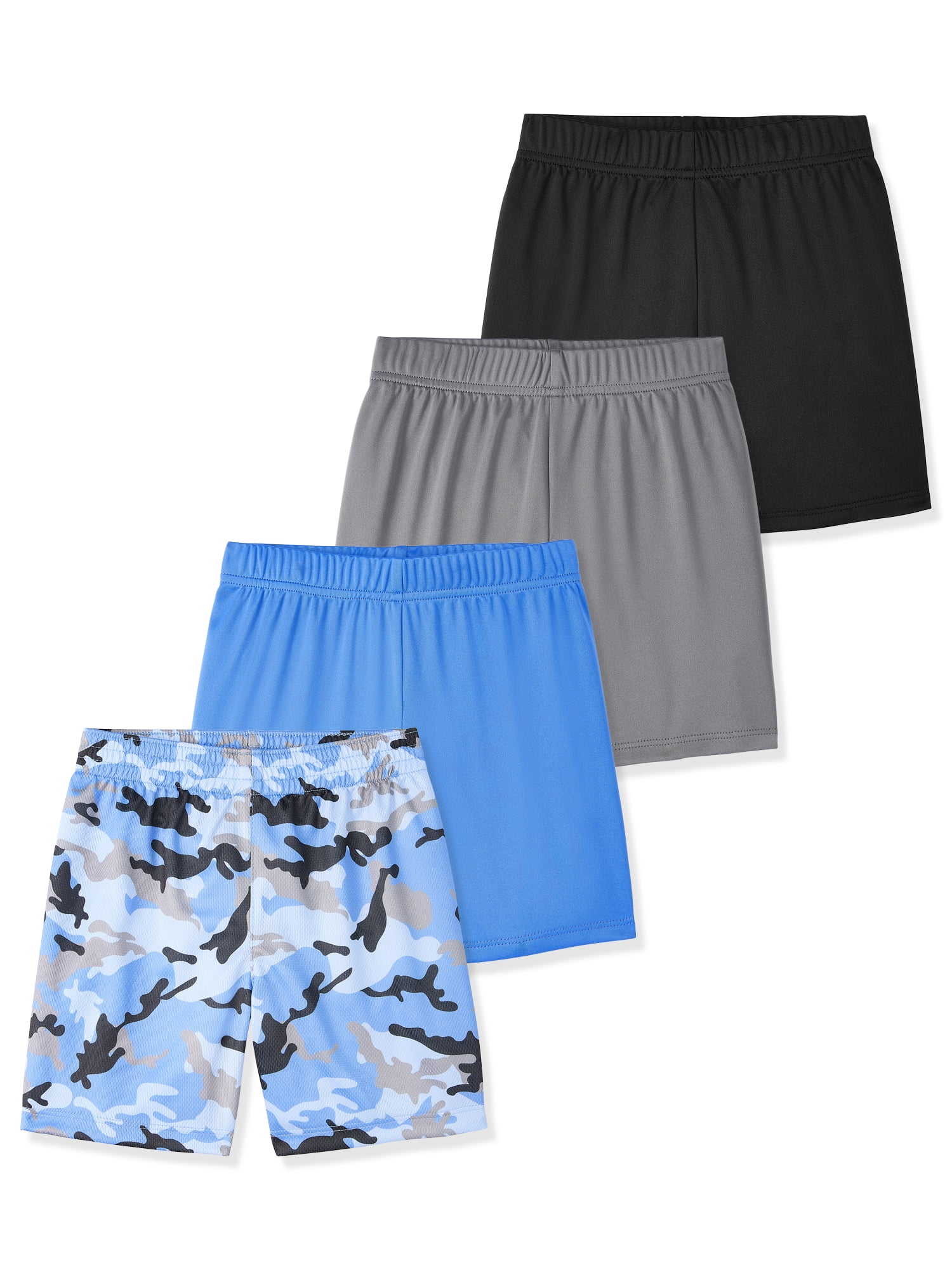 Garanimals Newborn, Baby & Toddler Boy Lightweight Active Shorts, Mesh & Solid, 4-Pack, Sizes 0-6T