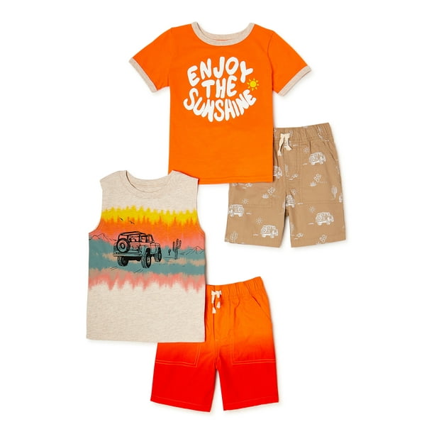 Garanimals Baby and Toddler Boy TShirt, Tank and Shorts Outfit Set, 4