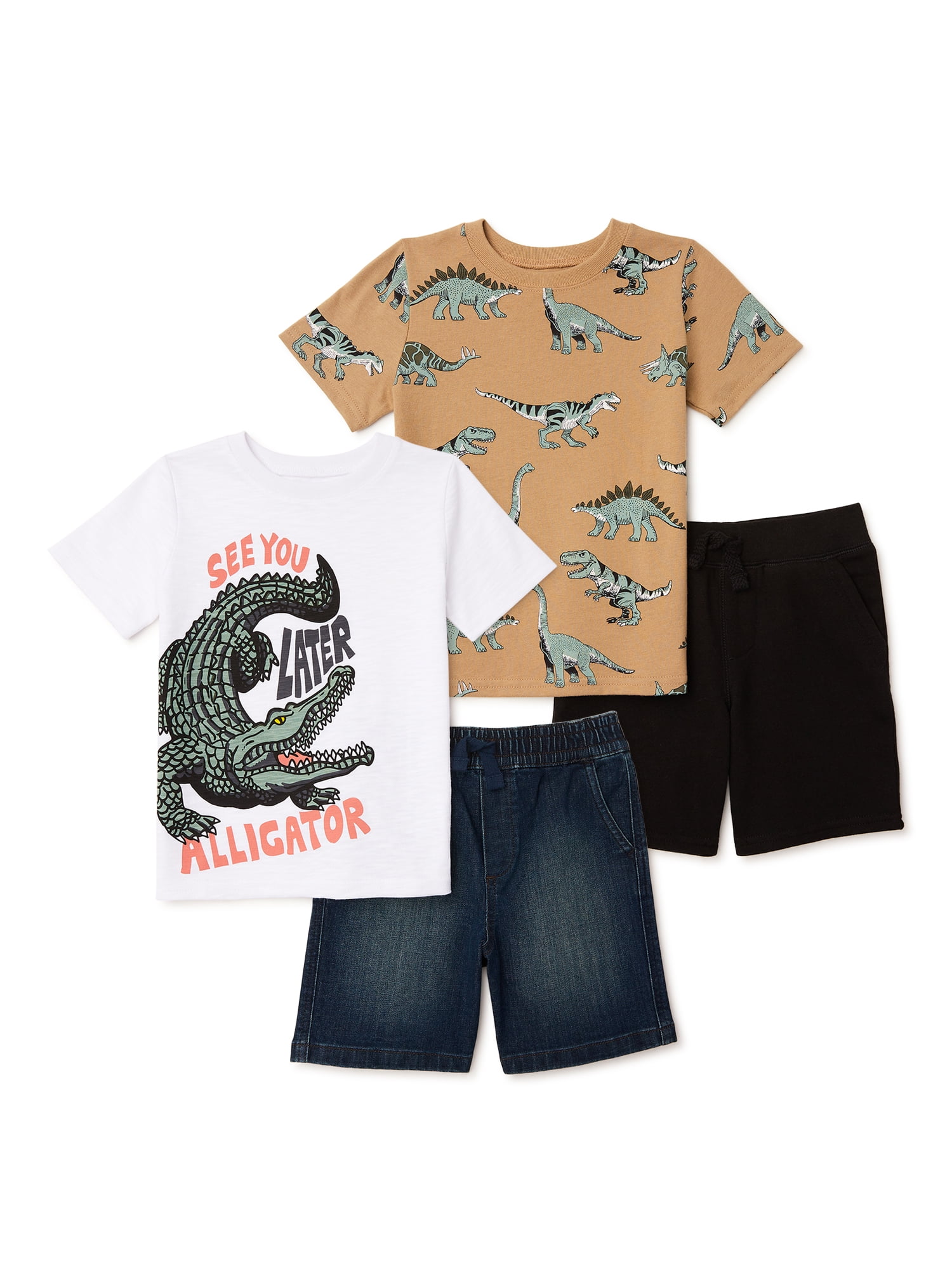 Garanimals Baby and Toddler Boy TShirt and Shorts Outfit Set, 4Piece