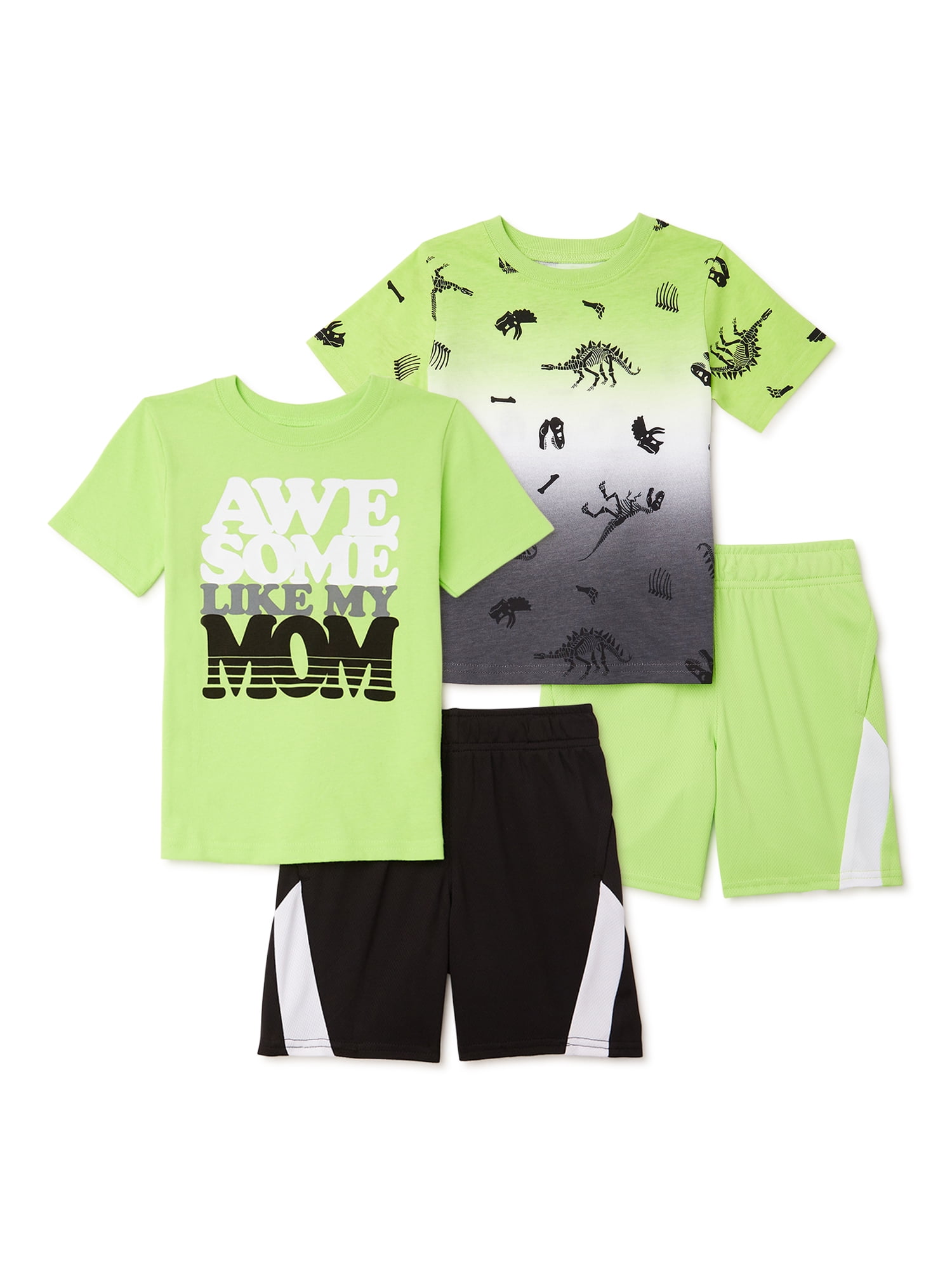 Garanimals Baby and Toddler Boy TShirt and Shorts Outfit Set, 4Piece