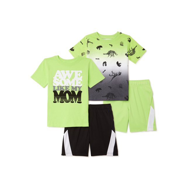 Garanimals Baby and Toddler Boy TShirt and Shorts Outfit Set, 4Piece