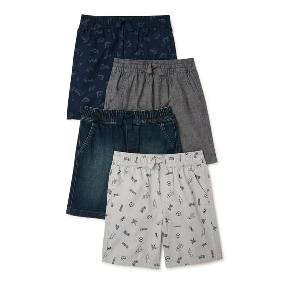 Garanimals Baby and Toddler Boy Woven Shorts, 4-Pack, Sizes 12M-5T