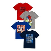 Garanimals Baby and Toddler Boys' Graphic Short-Sleeve T-Shirt, 4-Pack, Sizes 12M-5T