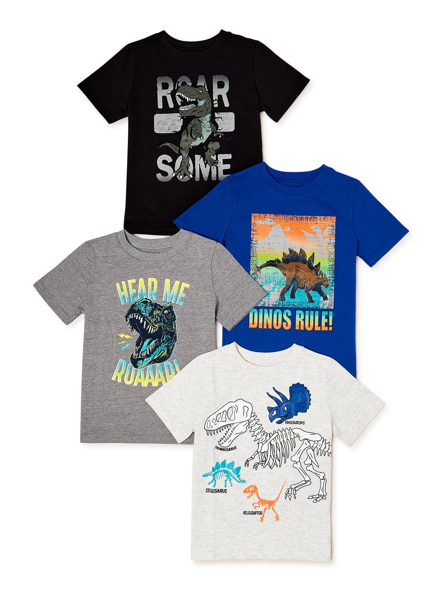 Garanimals Baby and Toddler Boys' Graphic Short-Sleeve T-Shirt, 4-Pack, Sizes 12M-5T