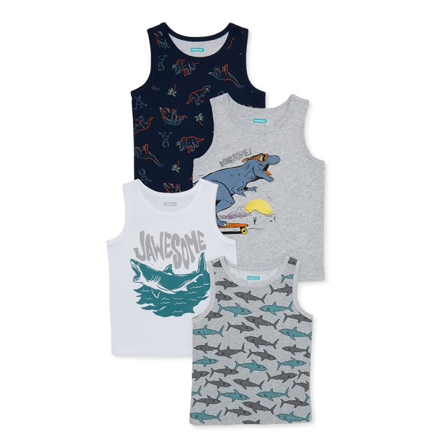 Garanimals Baby and Toddler Boys Tank Top, 4Pack, Sizes 12M5T