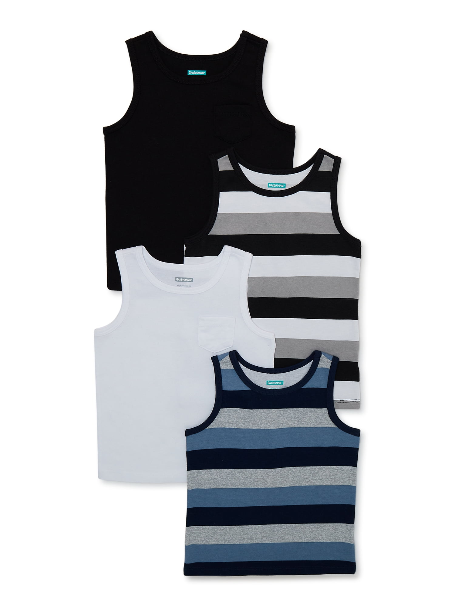 Garanimals Baby and Toddler Boys Tank Top, 4Pack, Sizes 12M5T