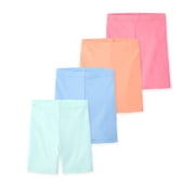 Garanimals Newborn, Baby & Toddler Girl Ribbed Cotton Biker Shorts, 4-Pack, Sizes 0-6T