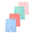 thumbnail image 1 of Garanimals Baby & Toddler Girl Ribbed Cotton Biker Shorts, Prints & Solids, 4-Pack, 0M–6T, 1 of 9