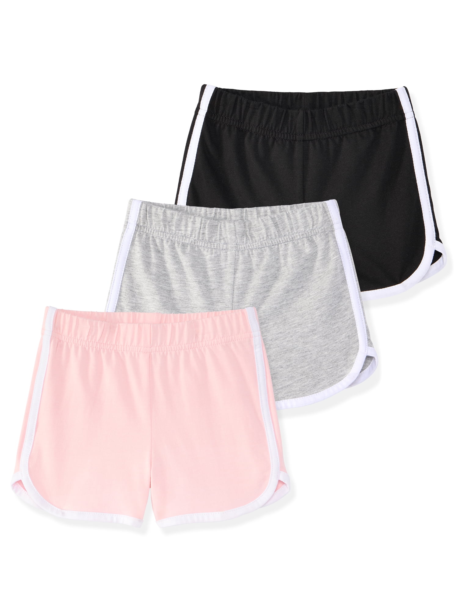 Garanimals Newborn, Baby & Toddler Girl Cotton Pull-On Dolphin Shorts, 3-Pack, Sizes 0-6T