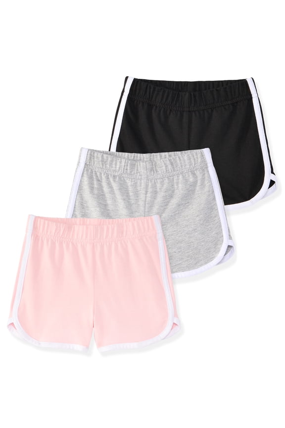 Baby & Toddler Girls Cotton Pull-On Dolphin Shorts, 3-Pack, 0M–6T