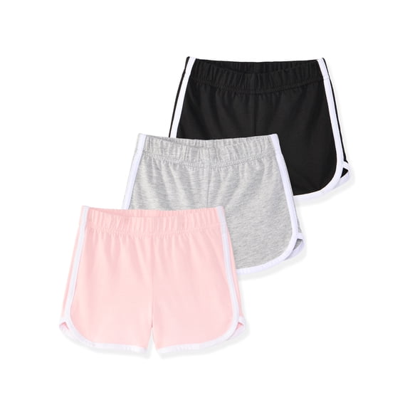 Garanimals Baby & Toddler Girl Cotton Pull-On Dolphin Shorts, 3-Pack, 18M–6T