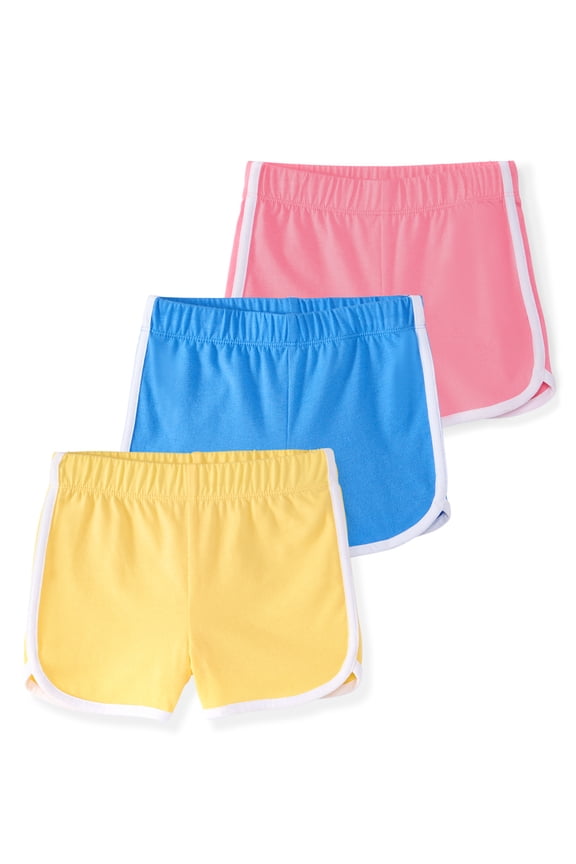 Baby & Toddler Girls Cotton Pull-On Dolphin Shorts, 3-Pack, 0M–6T
