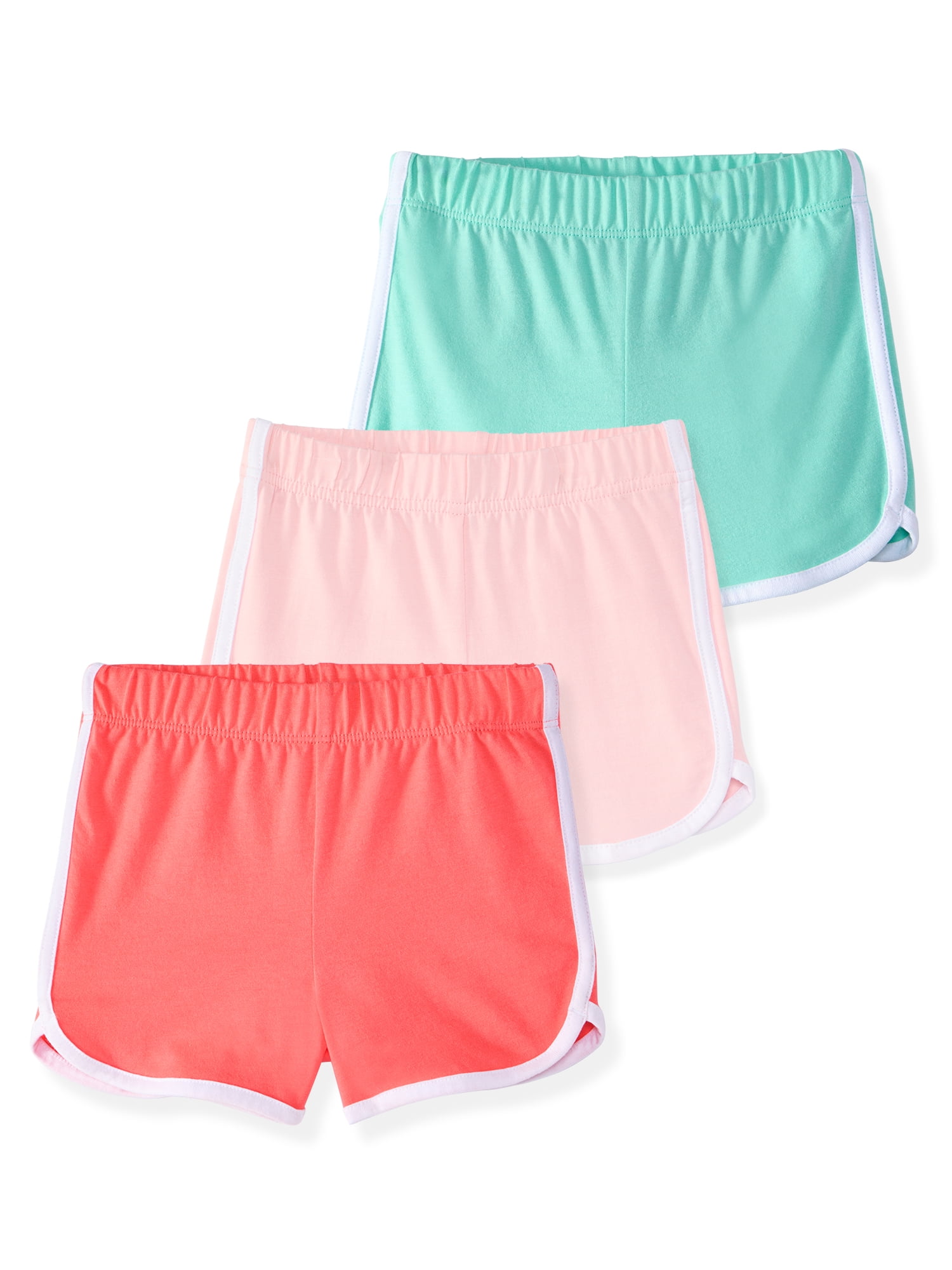 Garanimals Newborn, Baby & Toddler Girl Cotton Pull-On Dolphin Shorts, 3-Pack, Sizes 0-6T