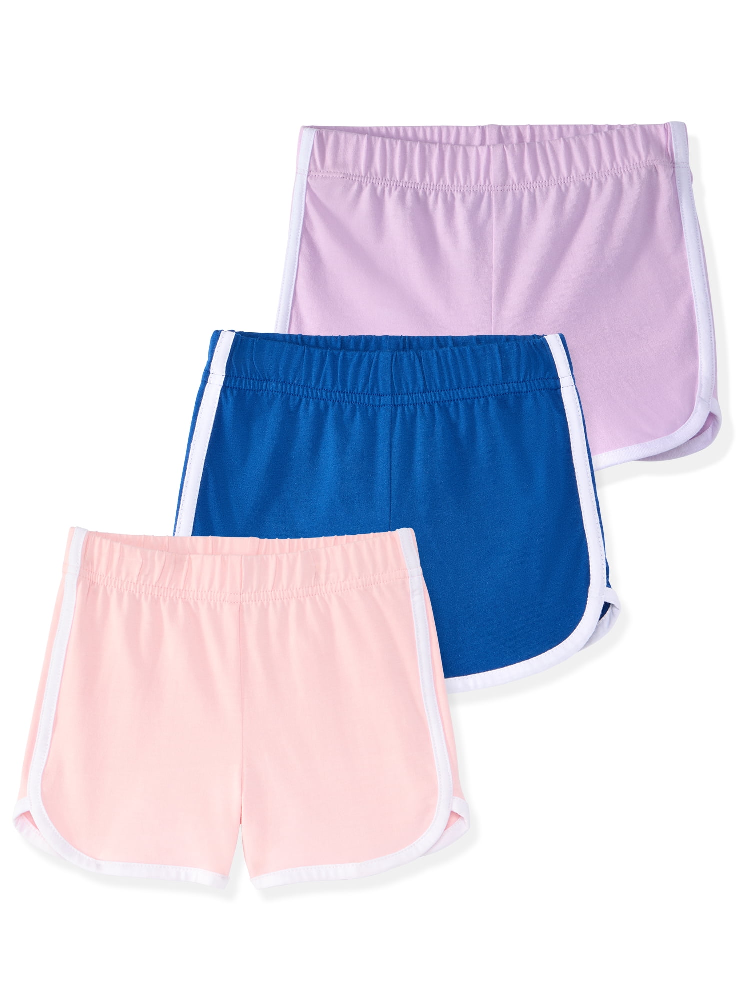 Garanimals Newborn, Baby & Toddler Girl Cotton Pull-On Dolphin Shorts, 3-Pack, Sizes 0-6T