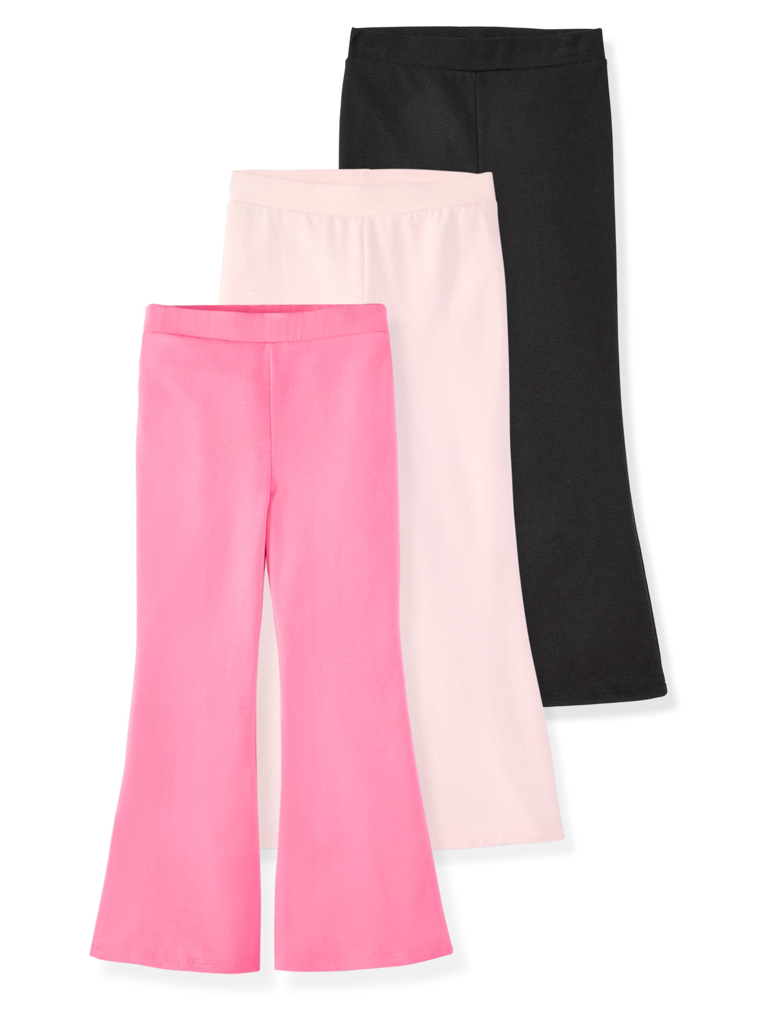 Garanimals Newborn, Baby & Toddler Girl Cotton Pull-On Flare Leggings, 3-Pack, Sizes 0-6T