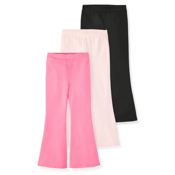 Garanimals Newborn Baby Girl Cotton Pull-On Flare Leggings, 3-Pack, 0M–12M