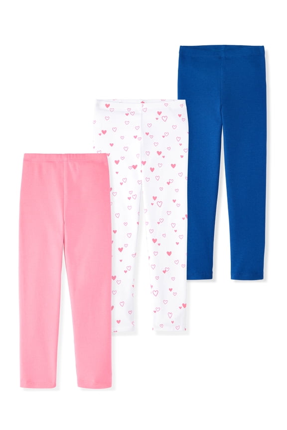 Baby & Toddler Girl Ribbed Cotton Pull-On Leggings, 3-Pack, 0M–6T