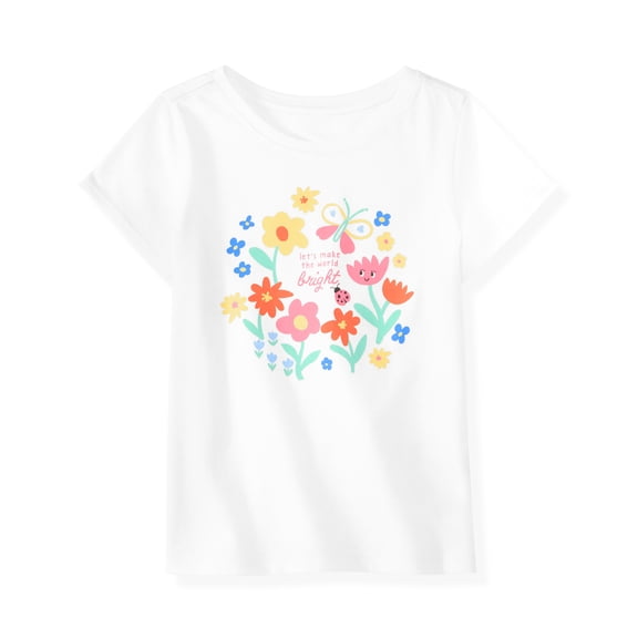 Garanimals Baby & Toddler Girl Cotton Short-Sleeve Graphic T-Shirt, 0M–6T