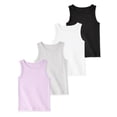 thumbnail image 1 of Garanimals Baby & Toddler Girl Cotton Solid Tank Tops, 4-Pack, 0M–6T, 1 of 10