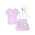 thumbnail image 1 of Garanimals Baby & Toddler Girl Cotton 3-Piece Set, Tank, Tee & Pull-On Shorts, 0M–6T, 1 of 10