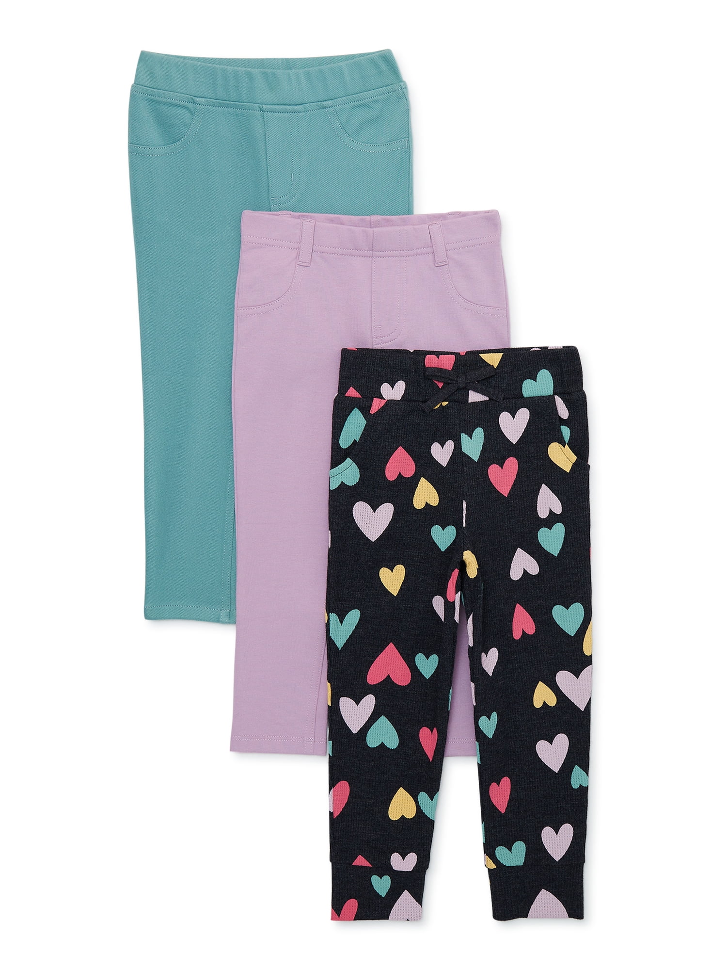 Garanimals Baby and Toddler Girl Pants, 3Pack, Sizes 12M5T