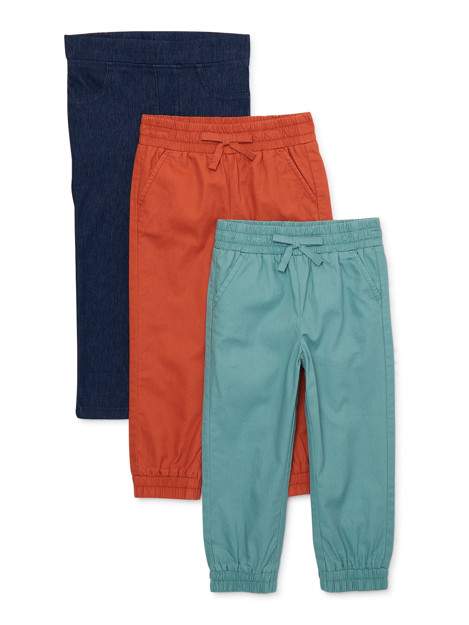 Garanimals Baby and Toddler Girl Pants, 3Pack, Sizes 12M5T