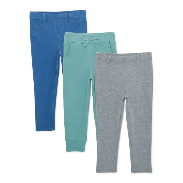 Garanimals Baby and Toddler Girl Pants, 3Pack, Sizes 12M5T