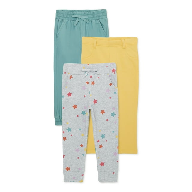 Garanimals Baby and Toddler Girl Pants, 3Pack, Sizes 12M5T