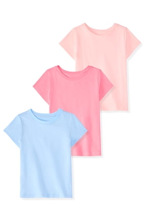 Newborn, Baby & Toddler Girl Short-Sleeve Solid T-Shirts, 3-Pack, Sizes 0-6T