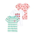 thumbnail image 1 of Garanimals Baby & Toddler Girl Cotton Short-Sleeve Graphic T-Shirts, 3-Pack, 0M–6T, 1 of 9