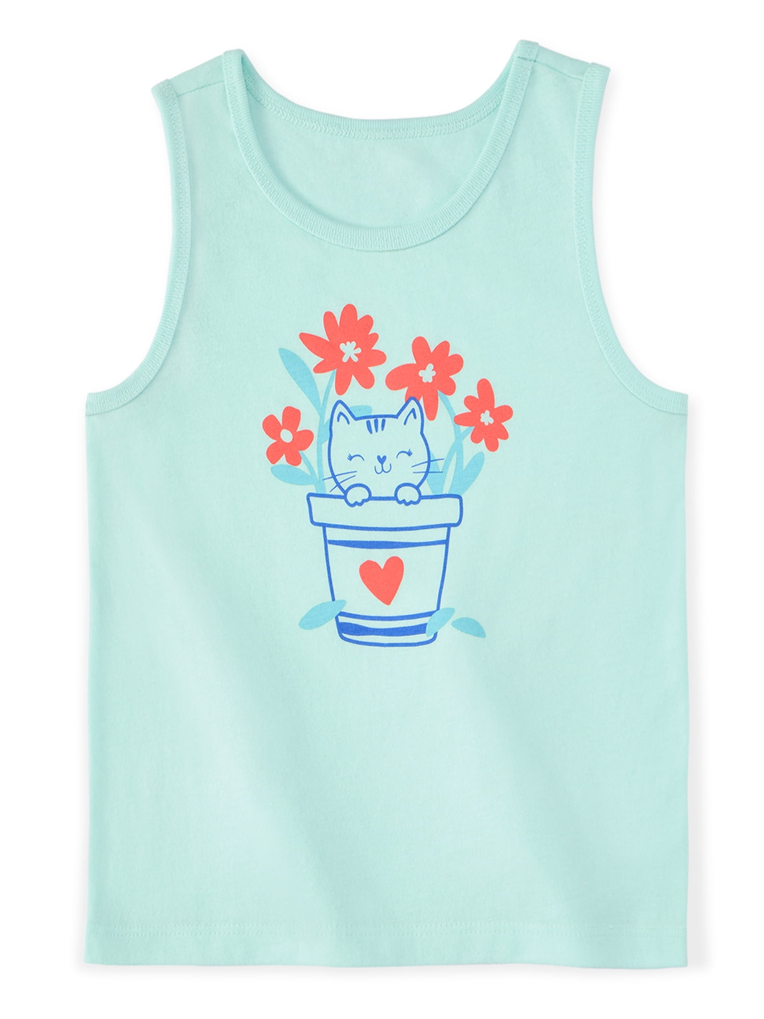 Garanimals Newborn, Baby & Toddler Girl Cotton Graphic Tank Top, Sizes 0-6T