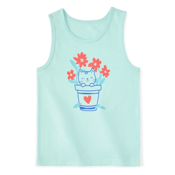 Garanimals Baby & Toddler Girl Cotton Graphic Tank Top, 18M–6T