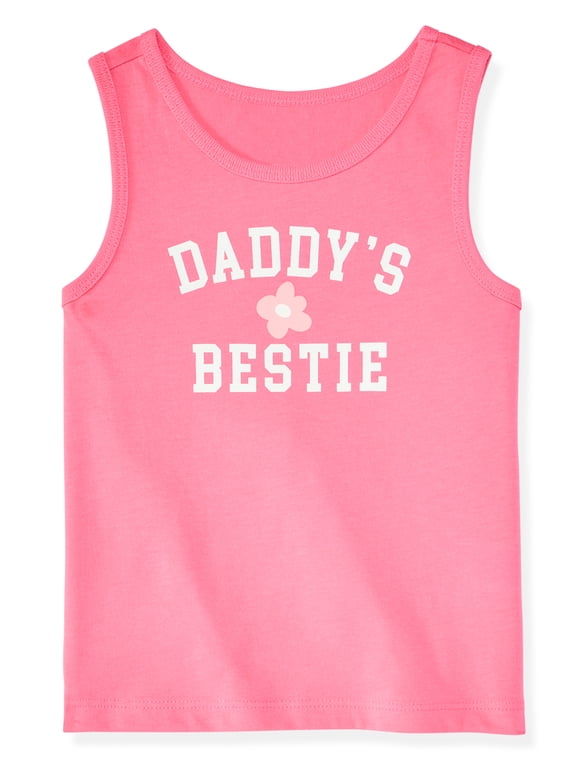 Newborn, Baby & Toddler Girl Cotton Graphic Tank Top, Sizes 0-6T