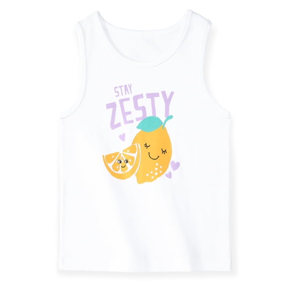 Garanimals Baby & Toddler Girl Cotton Graphic Tank Top, 0M–6T