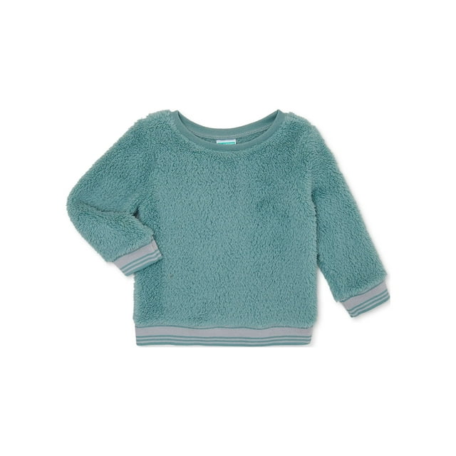Garanimals Baby and Toddler Girls Faux Fur Top with Long Sleeves, Sizes 12 Months-5T