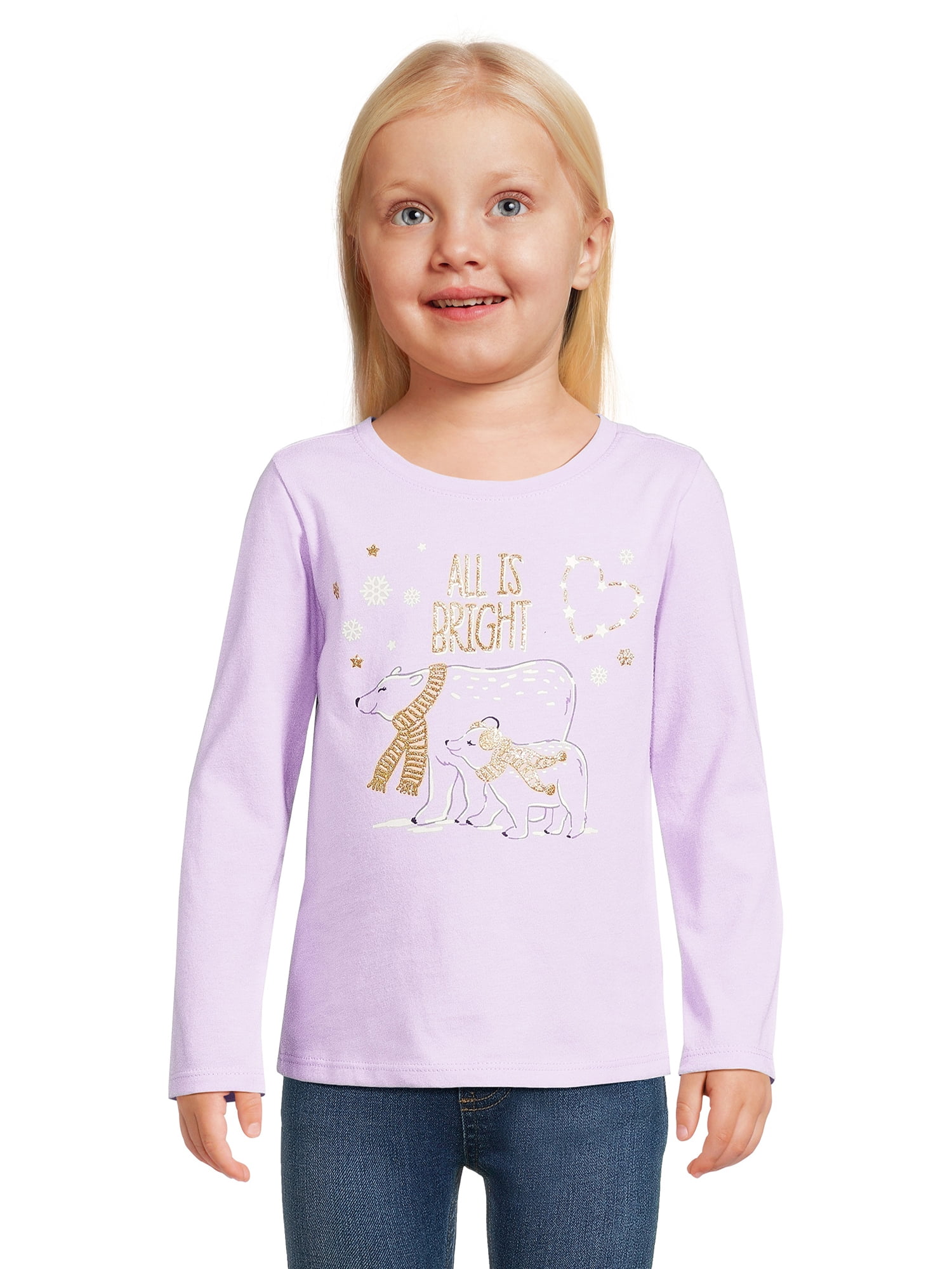Garanimals Baby and Toddler Girls’ Graphic Tee with Long Sleeves, Sizes
