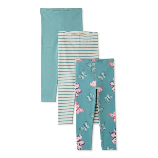 Garanimals Baby and Toddler Girls Leggings, 3-Pack, Sizes 12M-5T