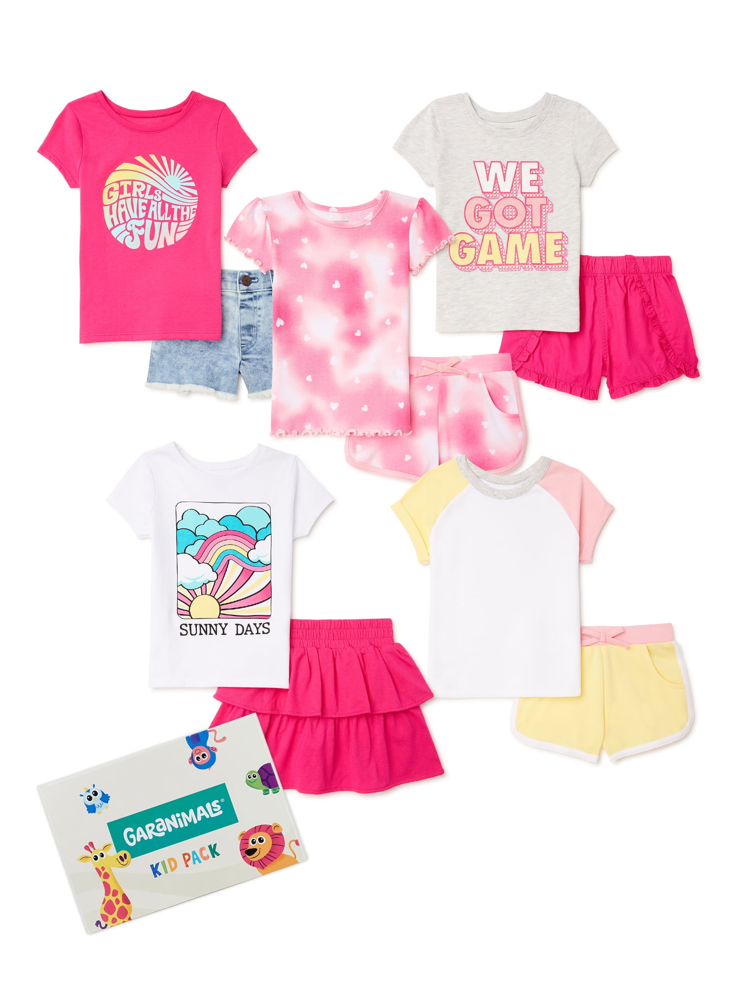 Garanimals Baby and Toddler Girls' Mix u0026 Match Outfits Kid Pack, 10-Piece,  Sizes 12M-5T - Walmart.com