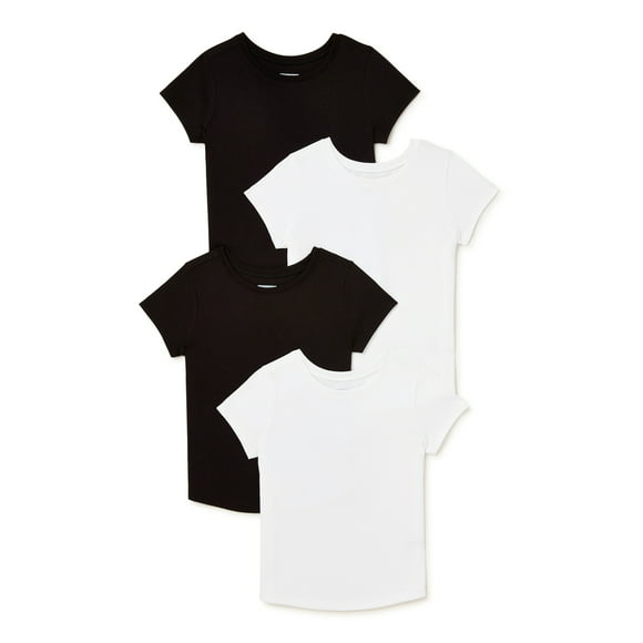 Garanimals Baby and Toddler Girls' Short Sleeve T-Shirt, 4-Pack, Sizes 12M-5T