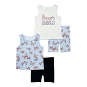 Garanimals Baby and Toddler Girls Tank and Shorts Outfitset, 4-Piece, Sizes 12 Months-5T