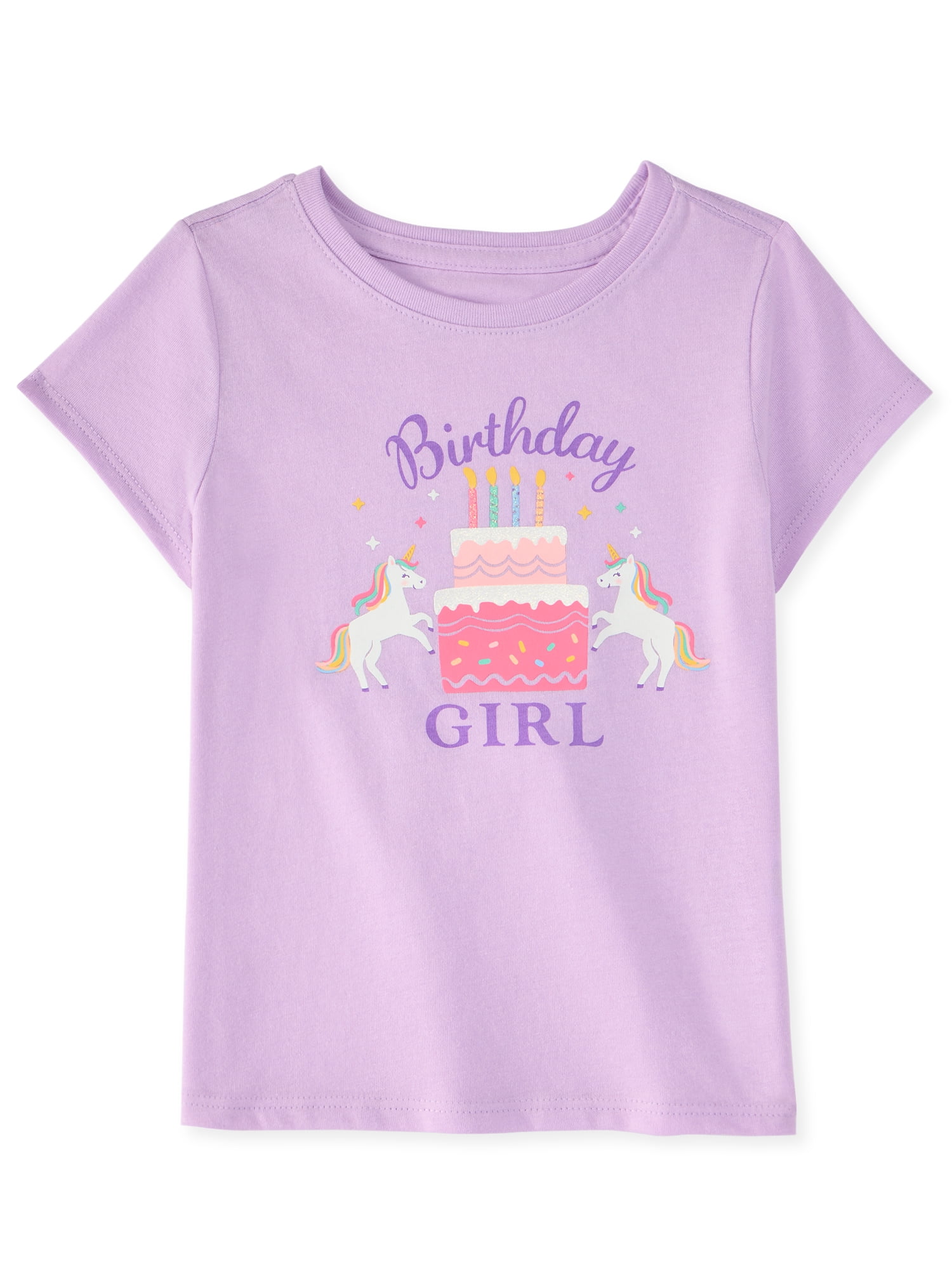 Garanimals Newborn, Baby & Toddler Girl Cotton Short-Sleeve Graphic T-Shirt, Sizes 0-6T