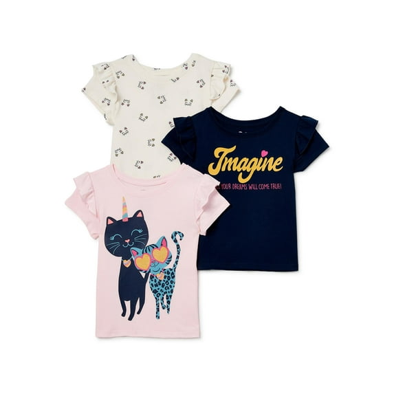 Garanimals Girls 365 Fall Multipack Tees, Sizes 4-10