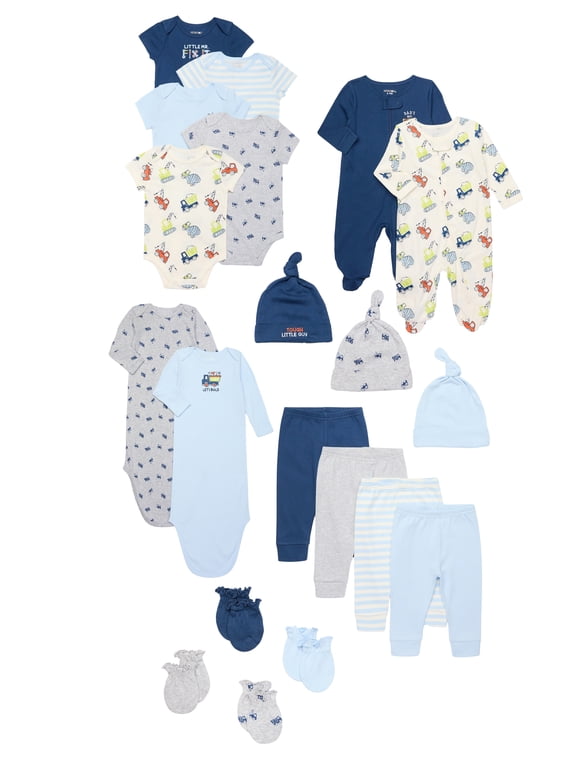 Newborn & Baby 100% Cotton Layette Gift Set, Sizes NB–6/9M, 20-Piece