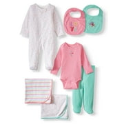 Newborn Baby Girl Layette Shower Gift Set, 7-Piece, Preemie-6/9 Months
