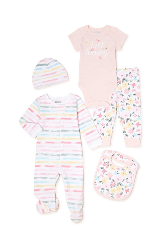 Newborn Baby Girl Shower Gift Set, 5-Piece, Newborn-6/9 Months