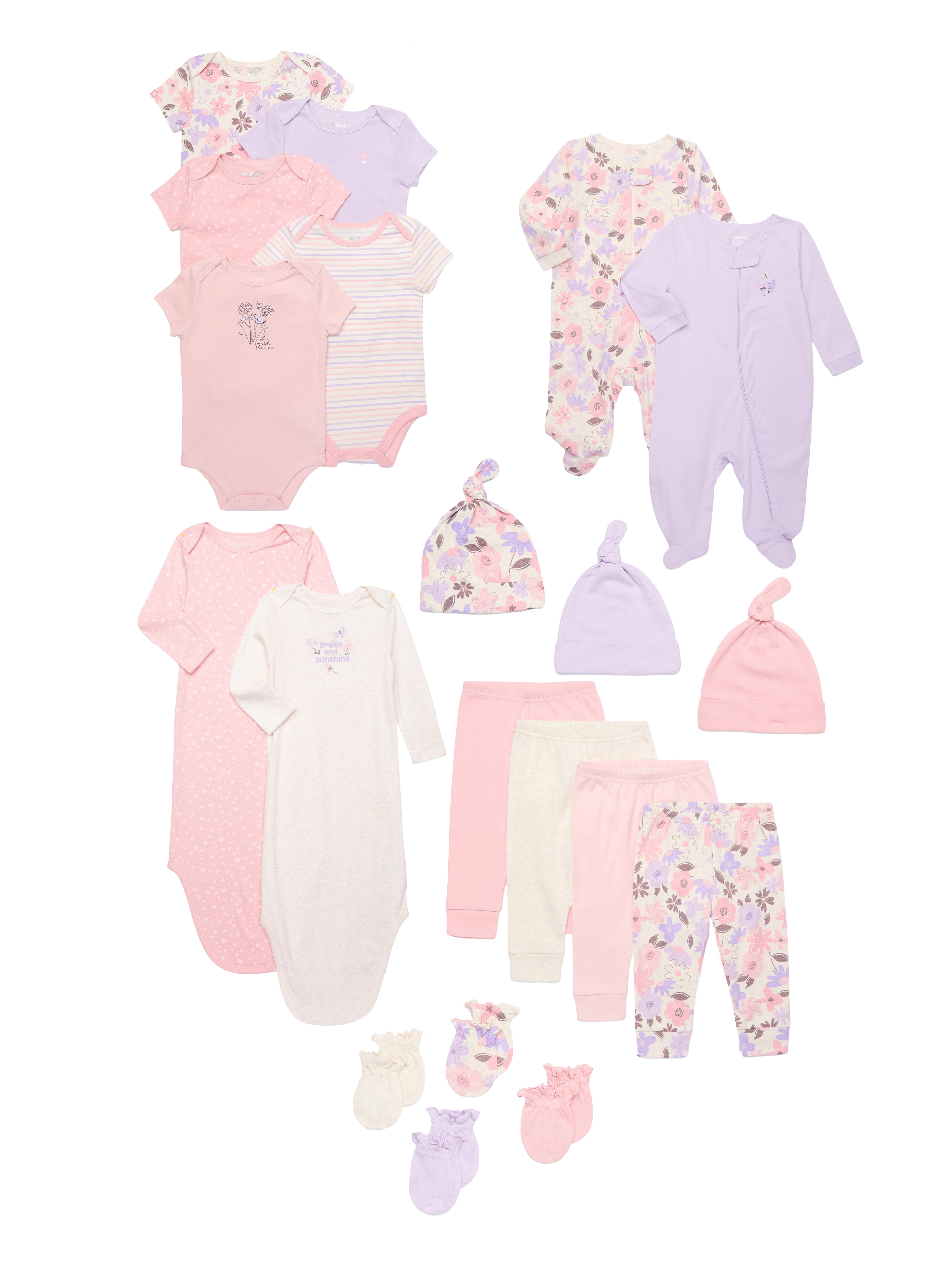 Walmart discount codes: Garanimals Newborn Baby Girl Shower Gift Set, Floral Multi, 9 Months, 20-Piece