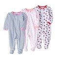 Garanimals Newborn baby girls' inverted zipper sleep 'n play, 3pack